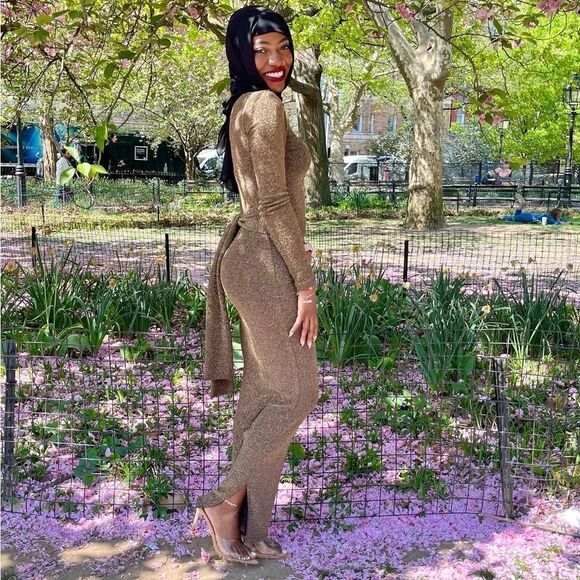 Gold metallic dress - Picture 3 of 5